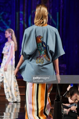 A model walks the runway during the CHARLES AND RON show at New York Fashion Week Powered By Art Hearts Fashion at The Angel Orensanz Foundation on September 8, 2018 in New York City.